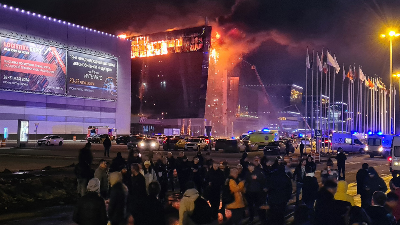 
					Crocus City Hall after the March attack.					 					Denis Voronin / Moskva News Agency				