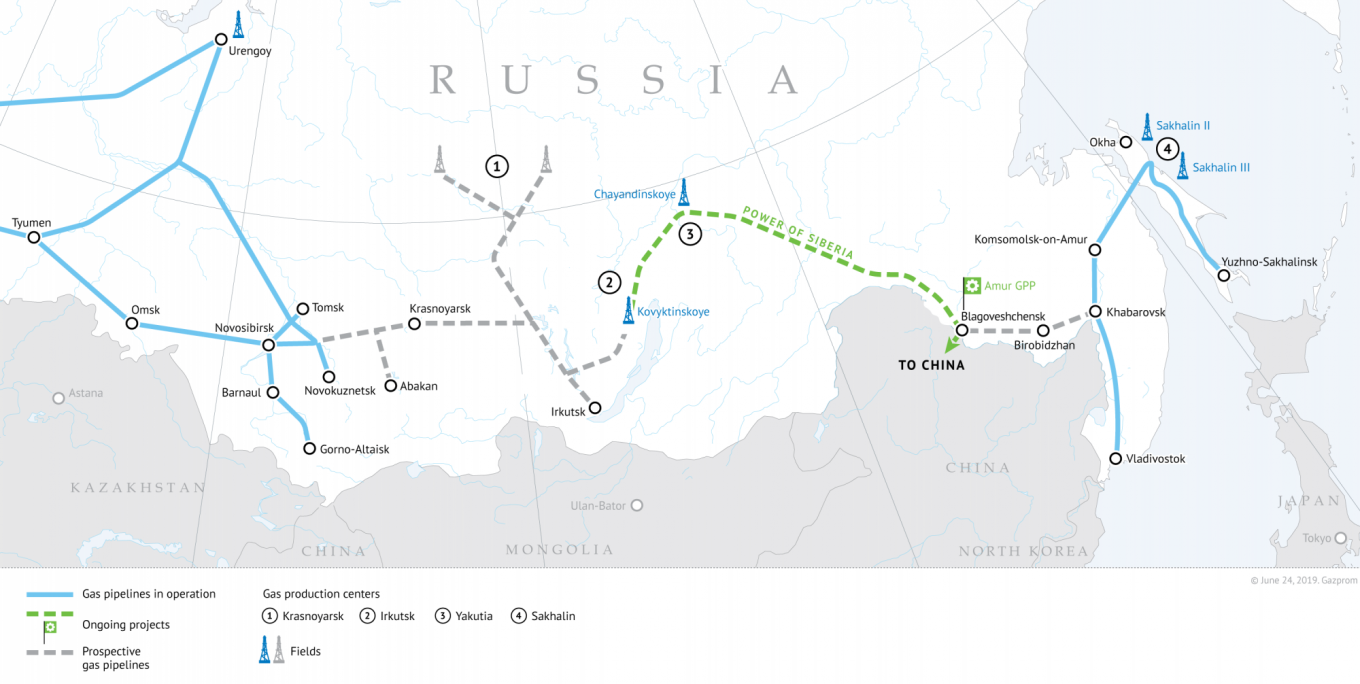 
					Gazprom's Siberian pipeline network					 					gazprom.com				