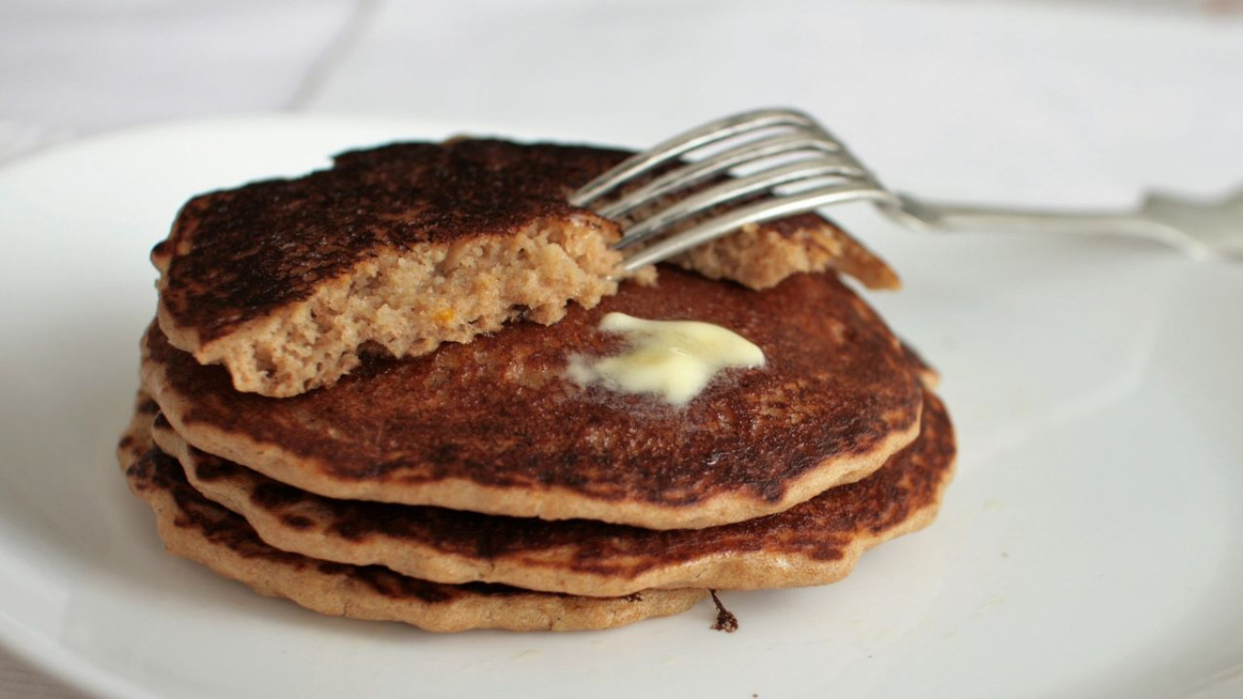 
					 Buckwheat blinis.					 					Pavel and Olga Syutkin				