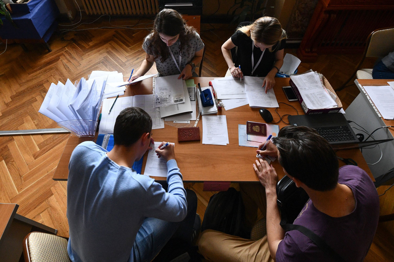 
					The Admission committee of Moscow State University.					 					Igor Ivanko / Moskva News Agency				