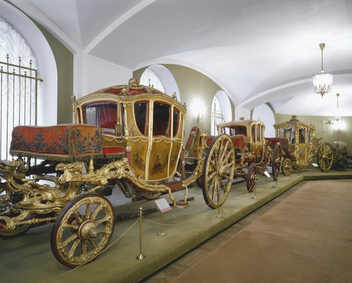 
					An exhibit from Catherine the Great’s private collection of carriages presented to her from European leaders around the world. 					 					Kremlin Museum				