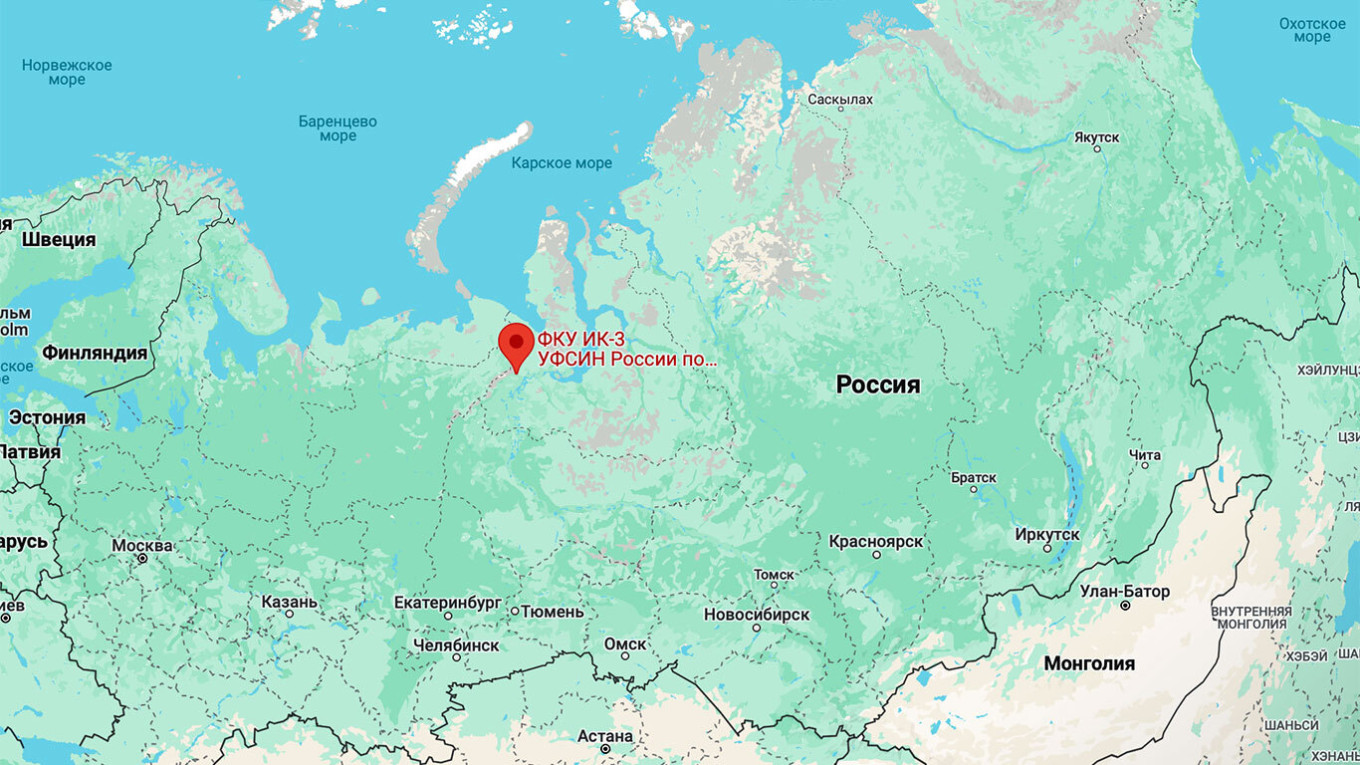 
					The location of the IK-3 prison colony in Kharp, Yamal-Nenets autonomous district					 					Google Maps				