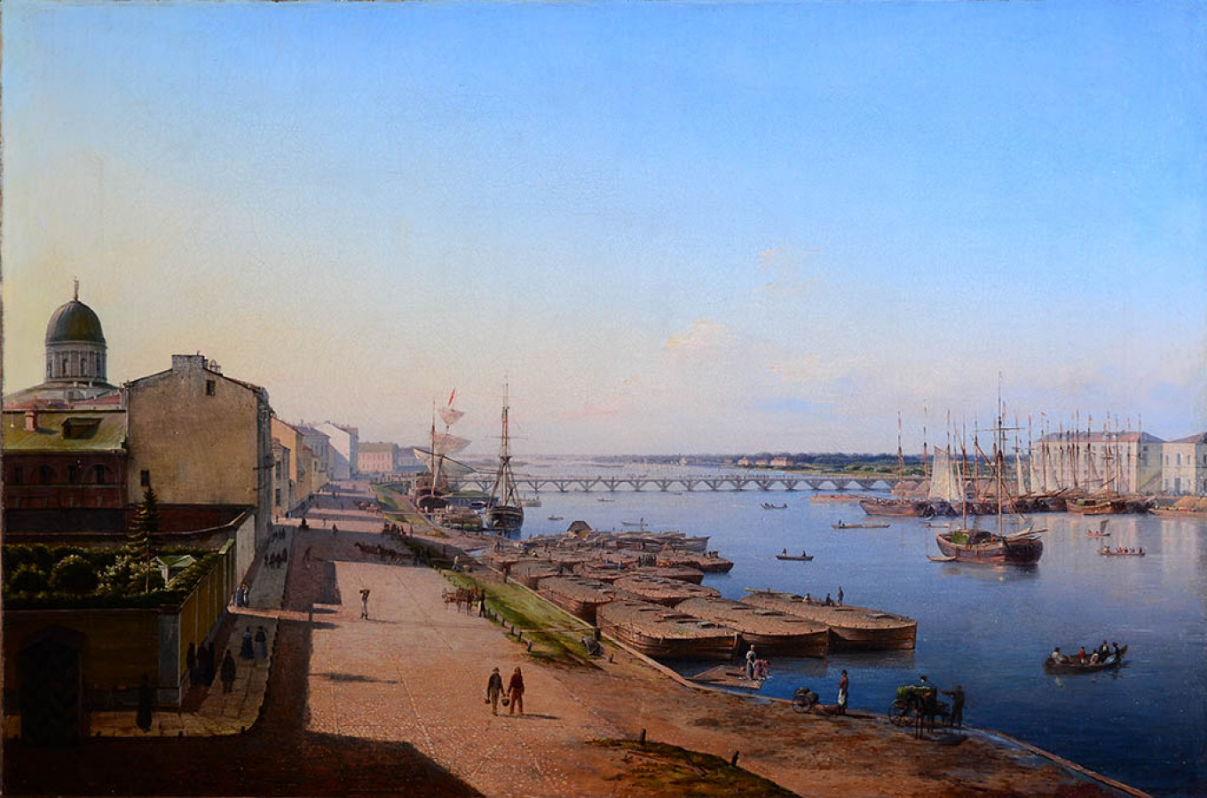 
					"View of the Tuchkov bridge", 1844					 					Public Domain				