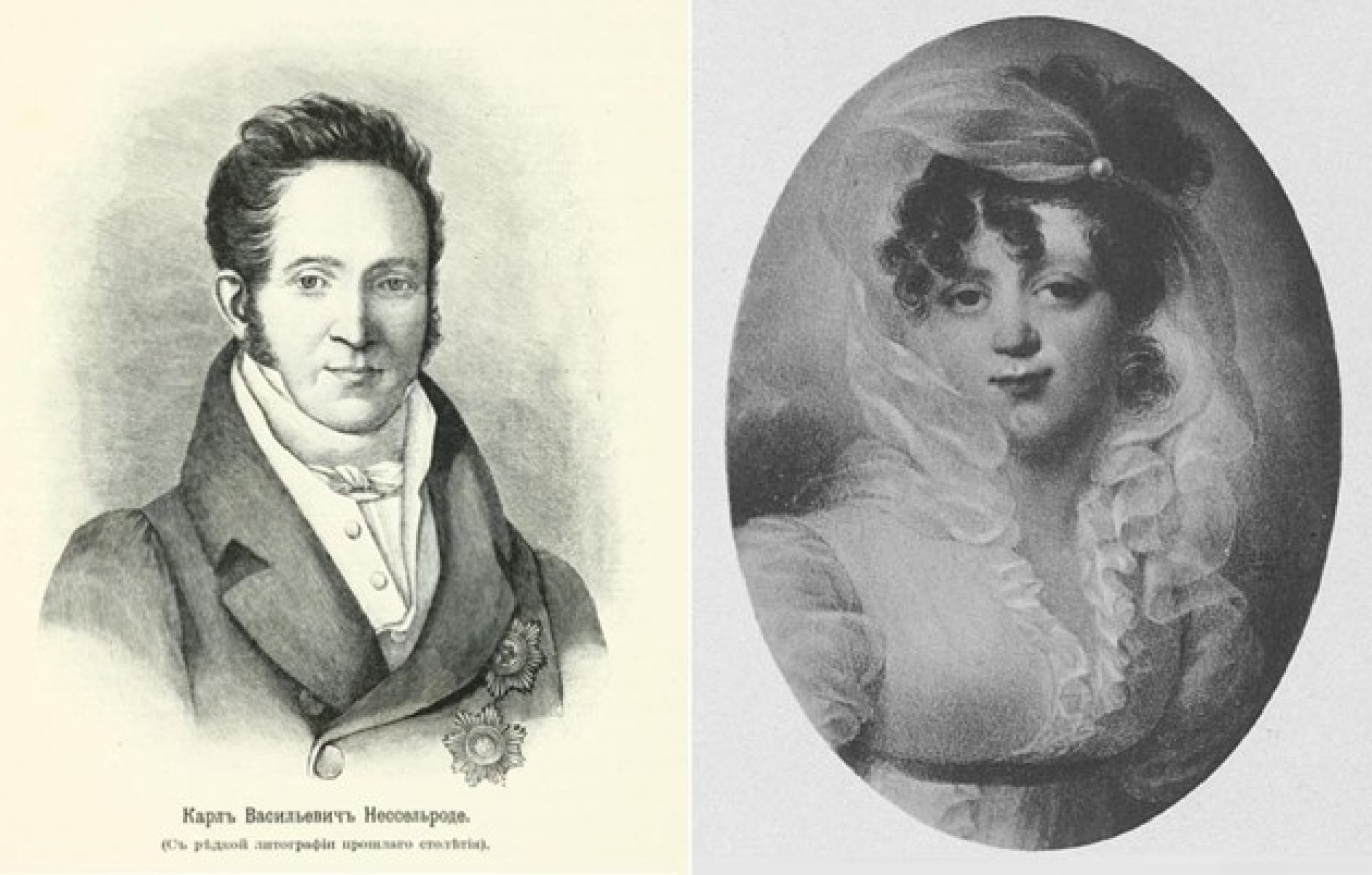 
					Count Karl Nesselrode (lithograph, 1810s) and Countess Maria Nesselrode by Jean-Baptiste Isabey, 1814					 					Pavel and Olga Syutkin				