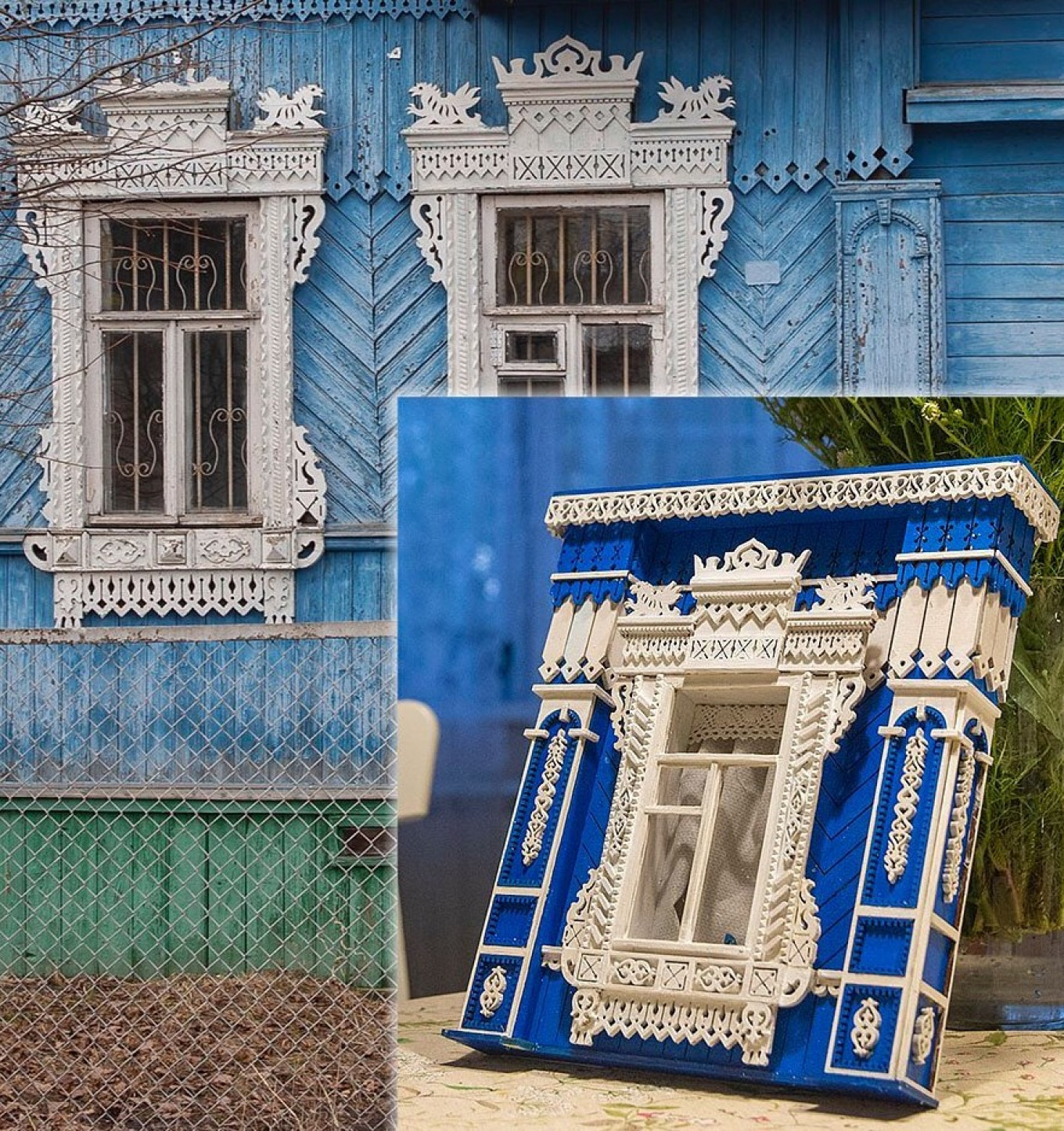 
					House in Konakovo (nalichniki now gone) and model					 					Courtesy of Ivan Khafizov				