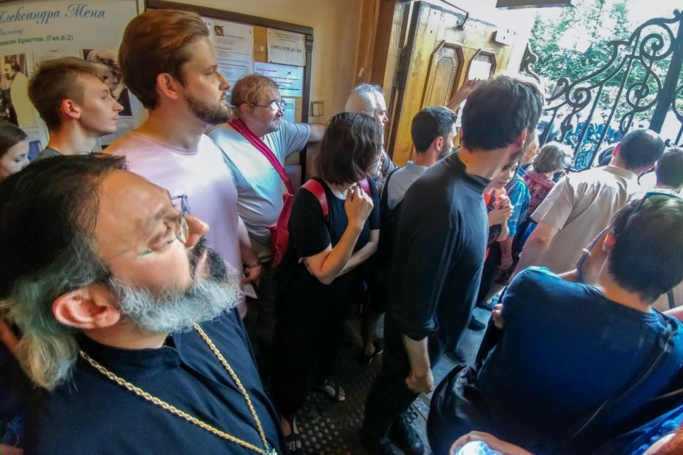 
					Protesters inside the Church of St. Cosmas and Damian on July 27.					 					Lida Moniava / Facebook				