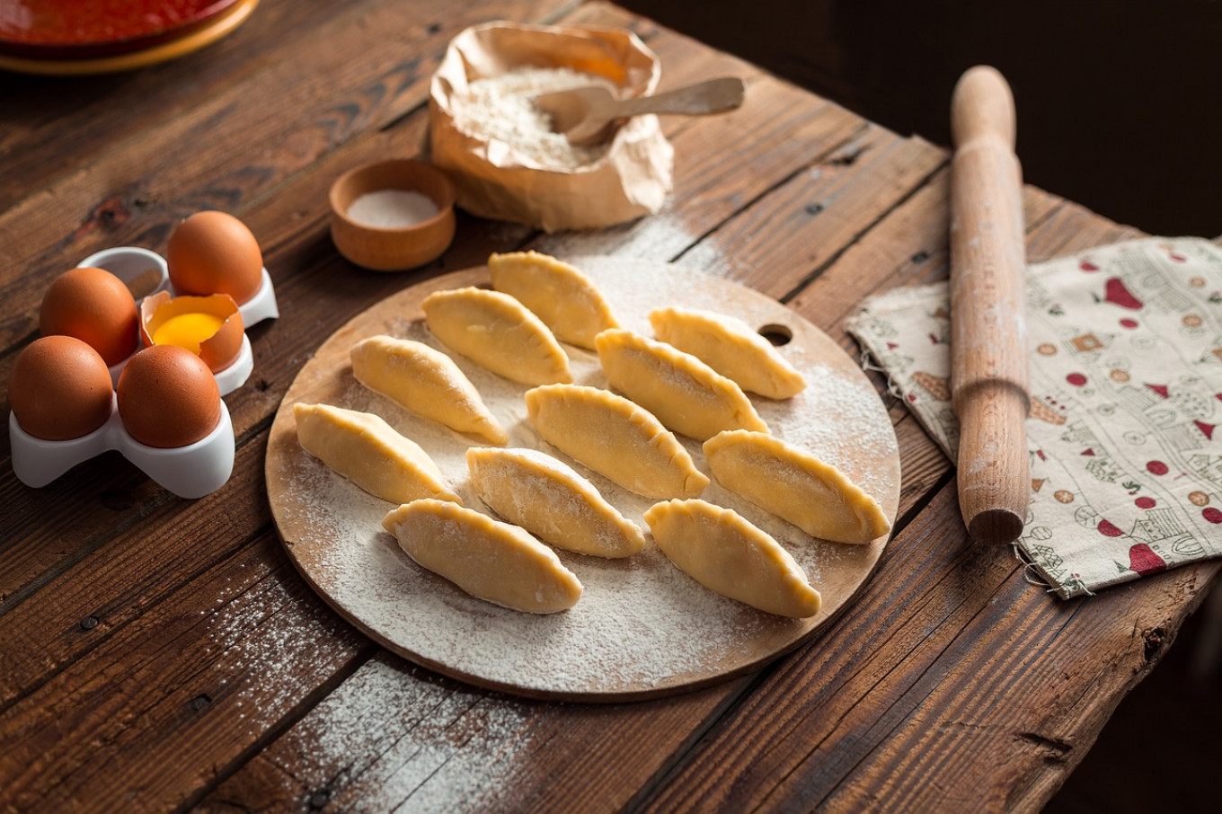 
					Vareniki, tender pockets of dough, play a starring role in Old New Year's celebrations.					 					Pixabay				