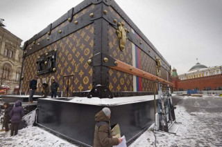 There Is A Huge Louis Vuitton Box On Red Square Right Now And