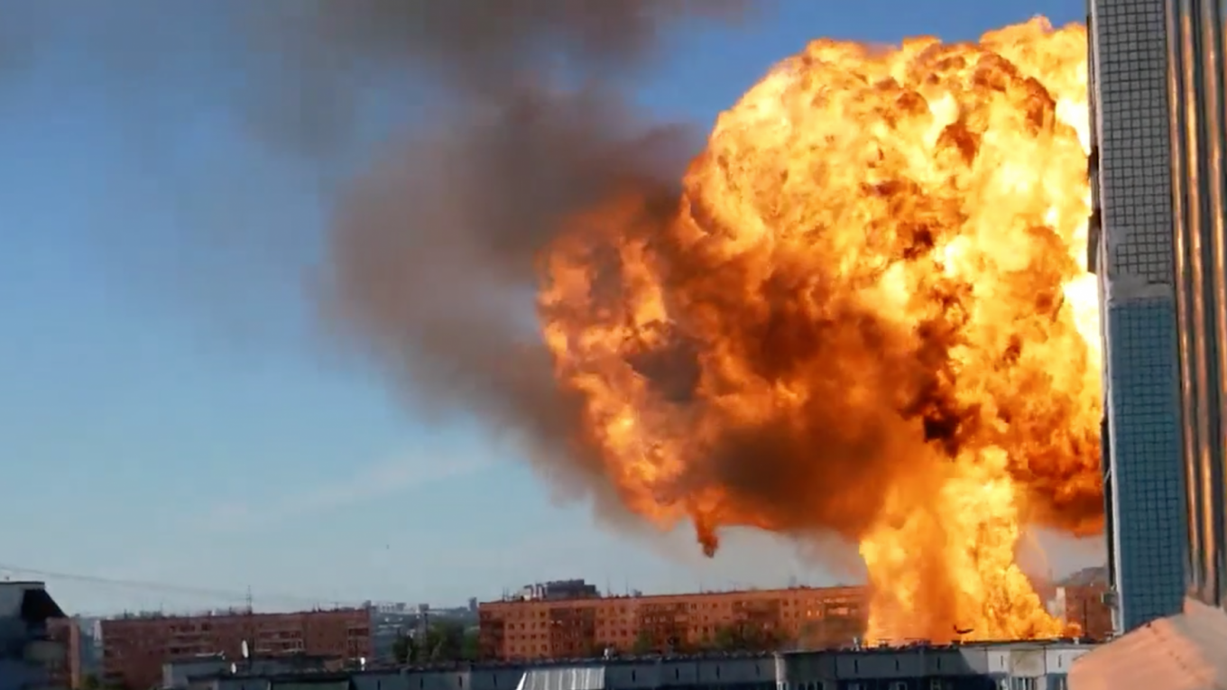 Eyewitnesses posted video to social media showing the moment of the explosion.