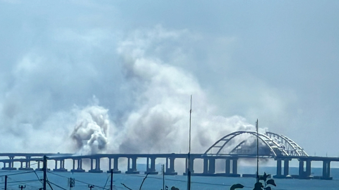 Ukraine Missiles Shot Down Over Crimea Bridge – Pro-Russia Official - The  Moscow Times