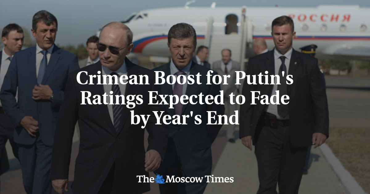 Crimean Boost for Putin's Ratings Expected to Fade by Year's End