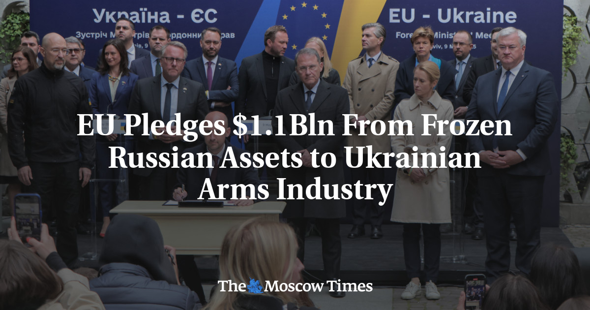 EU Pledges $1.1Bln From Frozen Russian Assets to Ukrainian Arms Industry