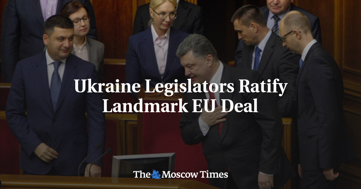 Anggota Parlemen Ukraina Meratifikasi Perjanjian Penting UE