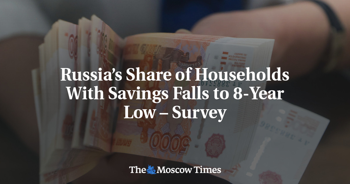 Russia’s Share of Households With Savings Falls to 8-Year Low – Survey