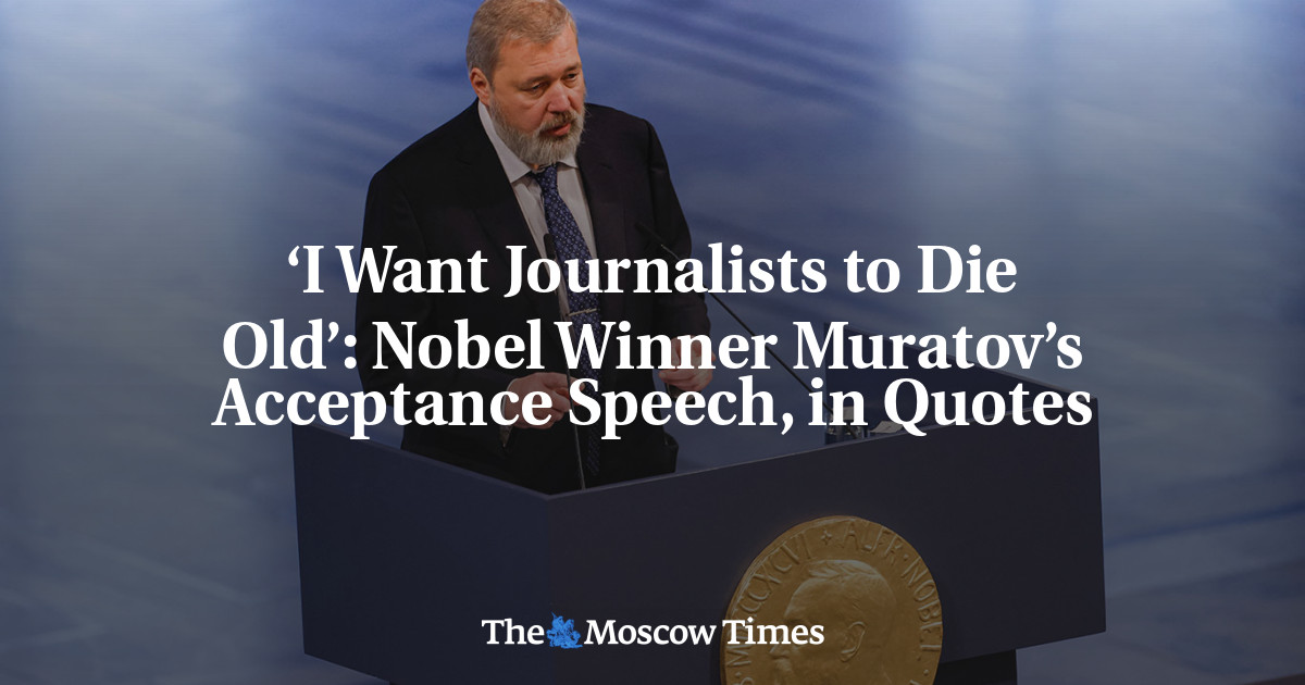 ‘Saya ingin jurnalis mati tua’: pidato penerimaan peraih Nobel Muratov, dalam tanda kutip