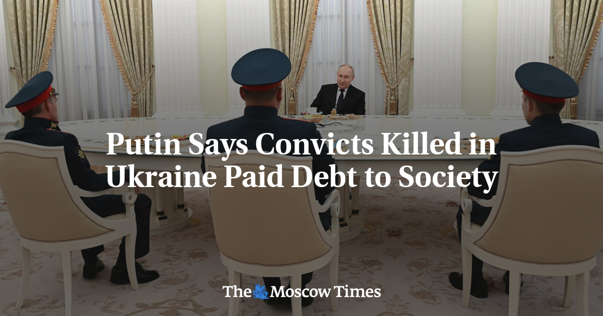 Путін каже, що вбиті в Україні засуджені віддали свій борг суспільству