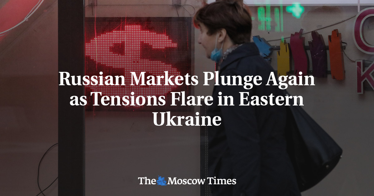 Pasar Rusia anjlok lagi karena ketegangan berkobar di timur Ukraina