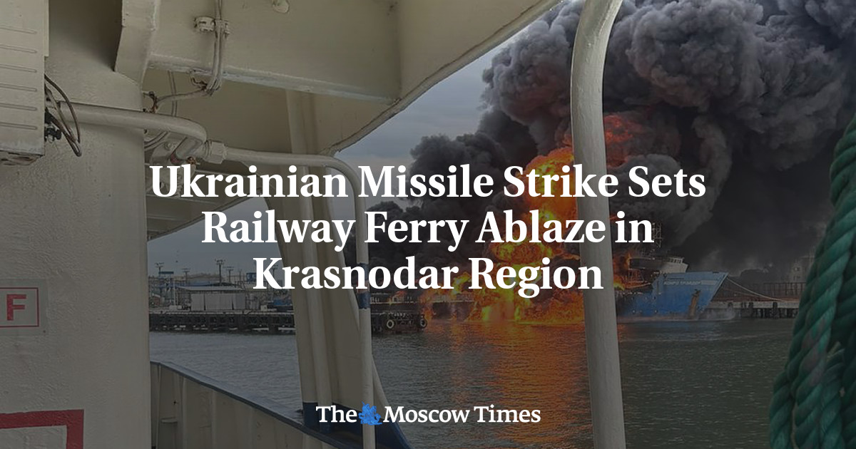 Ukrainian Missile Strike Sets Railway Ferry Ablaze in Krasnodar Region