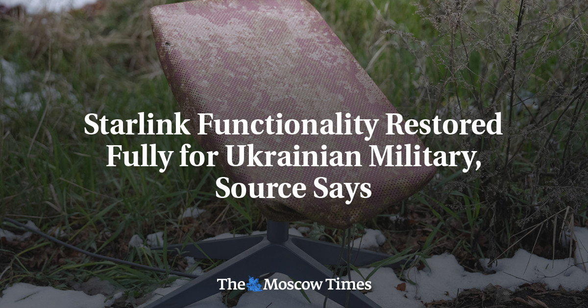 Starlink Functionality Restored Fully for Ukrainian Military, Source Says