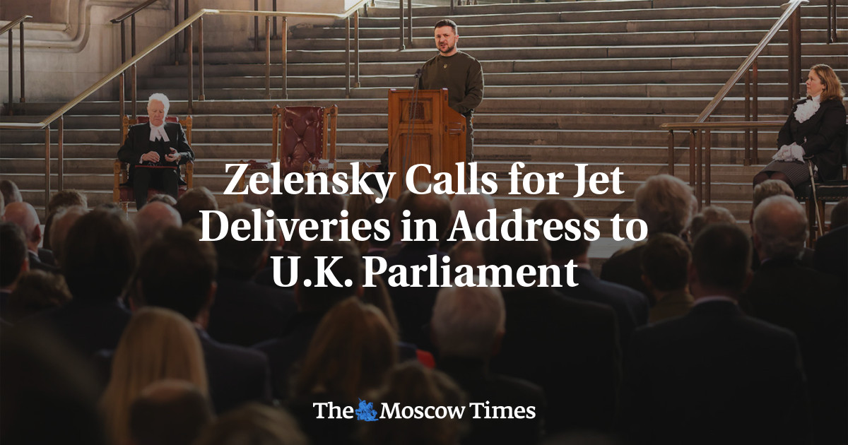 Zelensky menyerukan pengiriman jet ke Parlemen Inggris