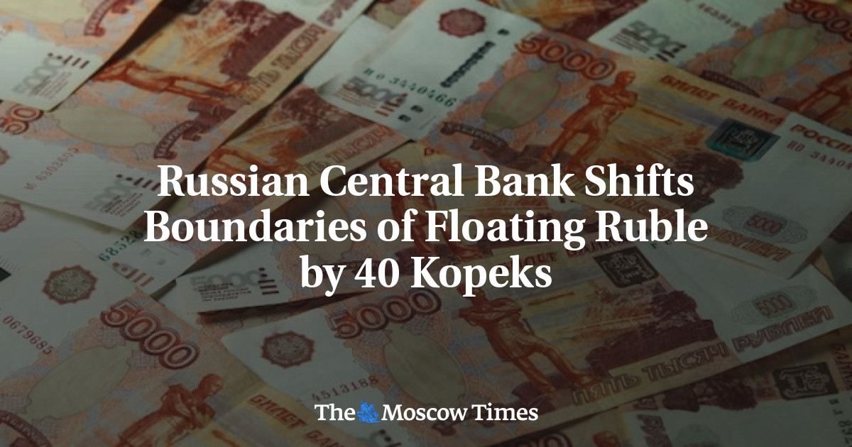 Russian Central Bank Shifts Boundaries Of Floating Ruble By 40 Kopeks