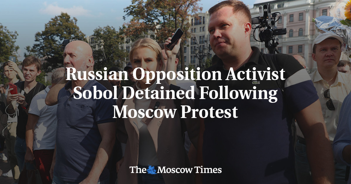 Russian Opposition Activist Sobol Detained Following Moscow Protest The Moscow Times 2528