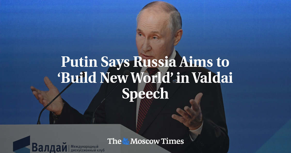 Putin ve Valdajově projevu řekl, že cílem Ruska je „vybudovat nový svět“.