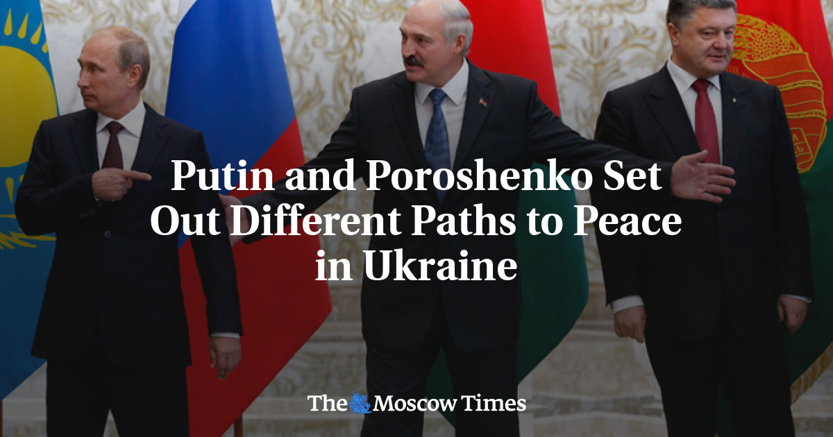 Putin dan Poroshenko menguraikan jalan berbeda menuju perdamaian di Ukraina