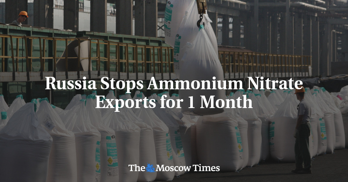 Russia Stops Ammonium Nitrate Exports for 1 Month