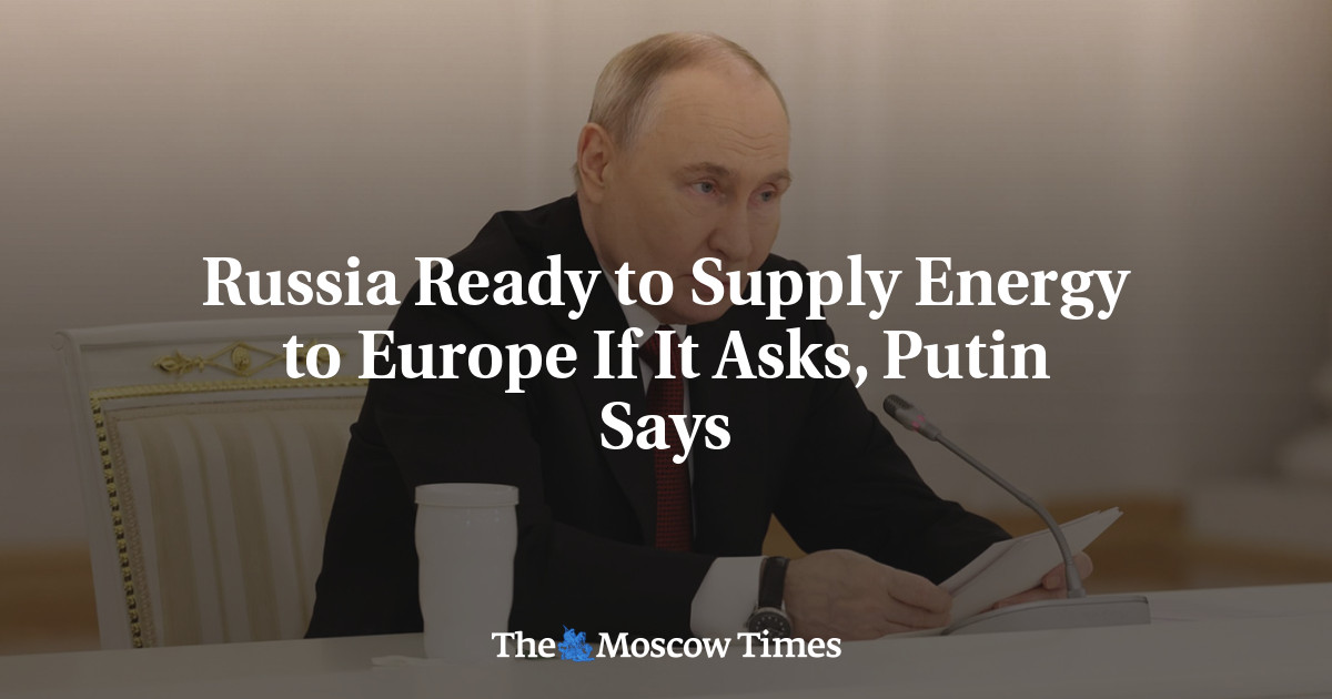 Russia Ready to Supply Energy to Europe If It Asks, Putin Says