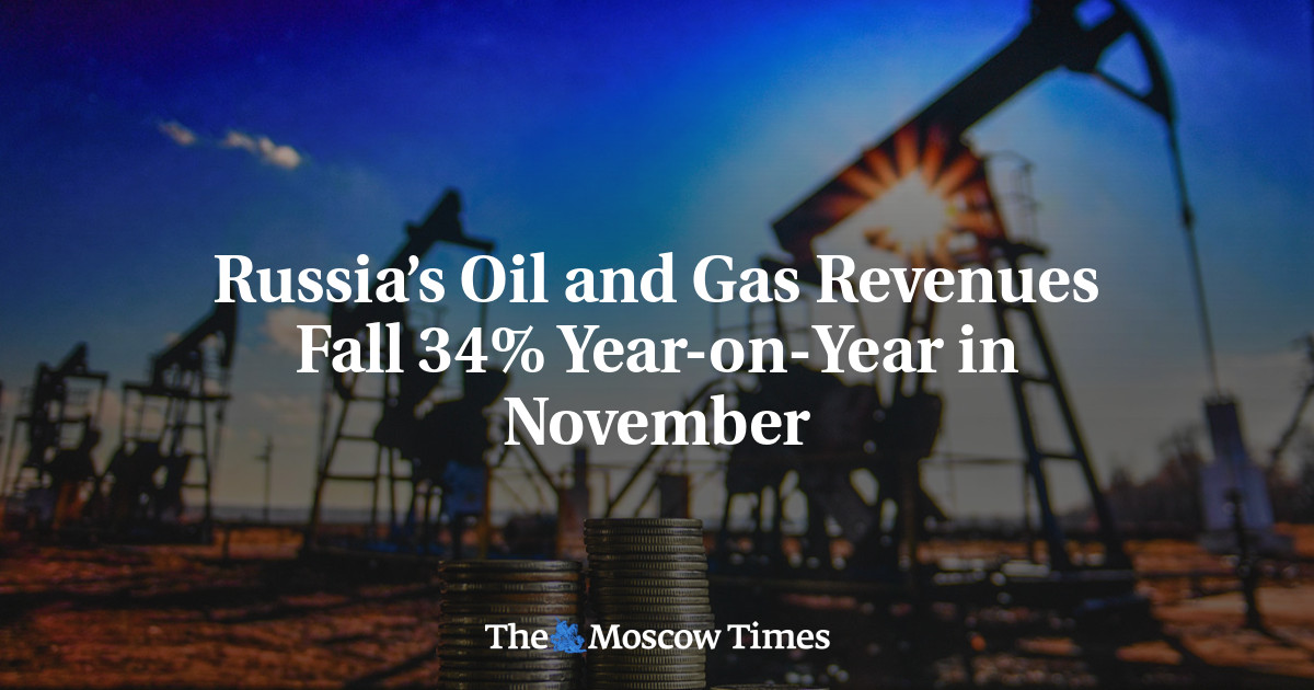 Russia’s Oil and Gas Revenues Fall 34% Year-on-Year in November