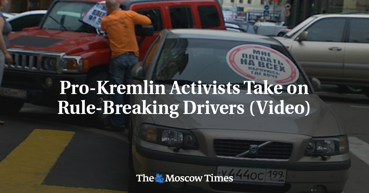Aktivis pro-Kremlin menghadapi pengemudi pelanggar aturan (video)