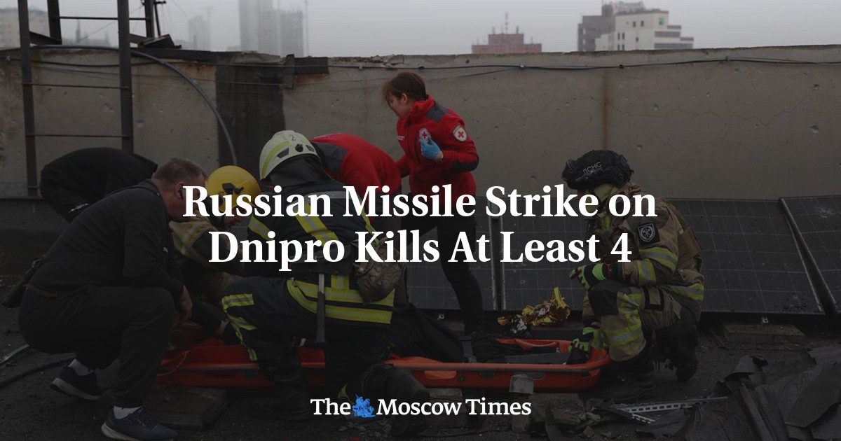 Russian Missile Strike on Dnipro Kills At Least 4