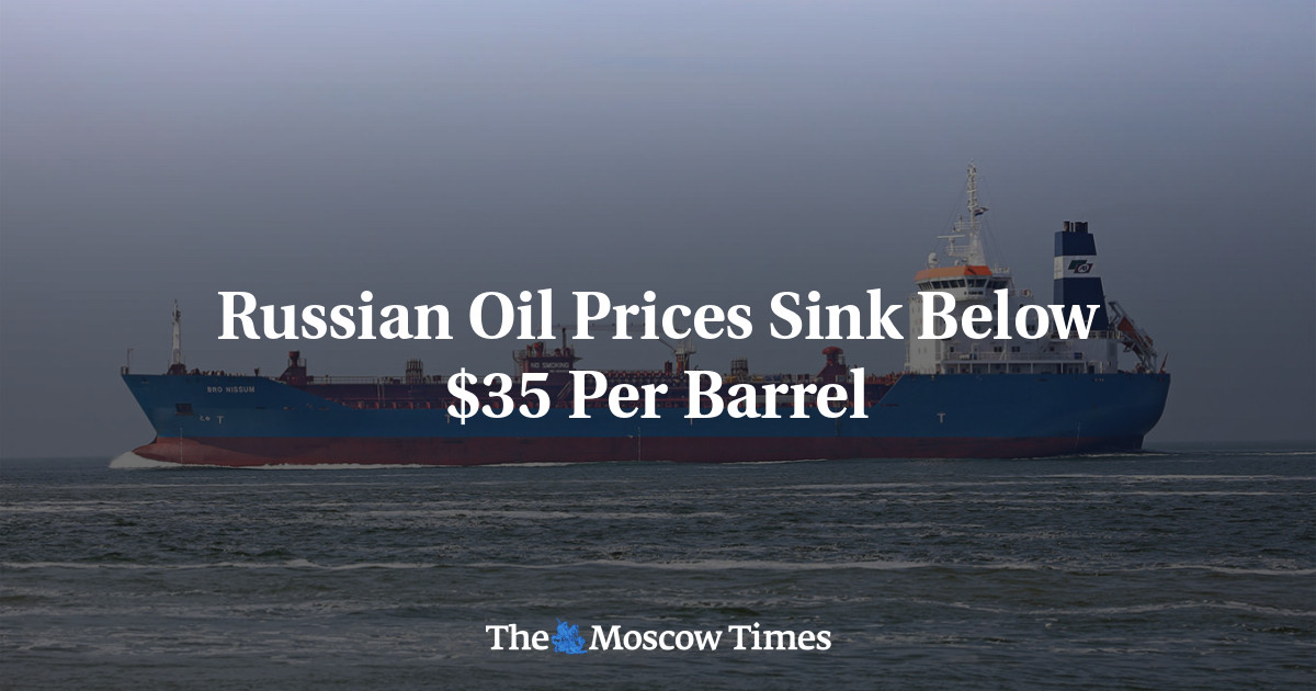 Russian Oil Prices Sink Below $35 Per Barrel