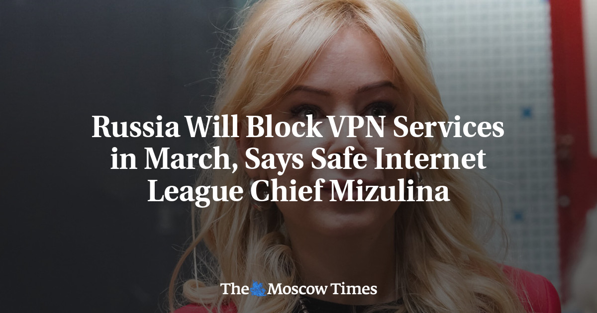 Russia Will Block VPN Services in March, Says Safe Internet League Chief Mizulina