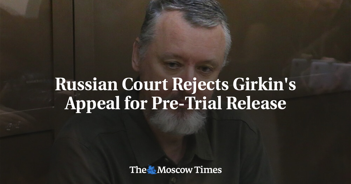 Russian Court Rejects Girkin's Appeal For Pre-Trial Release - The ...