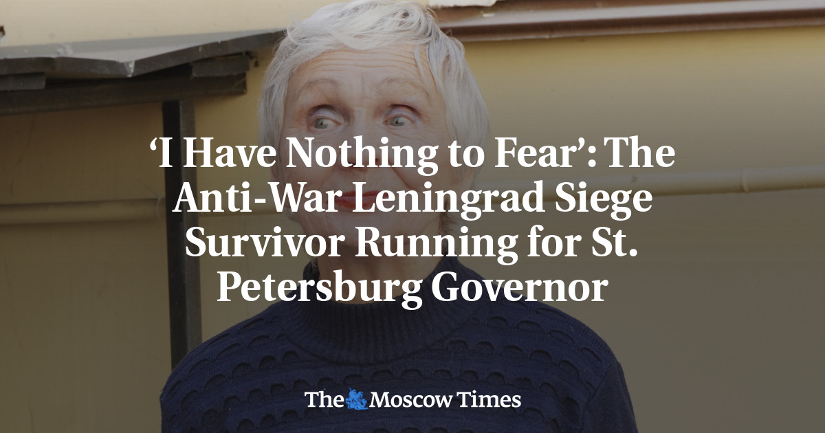 “I have nothing to fear”: The survivor of the Leningrad blockade is running for governor of St. Petersburg