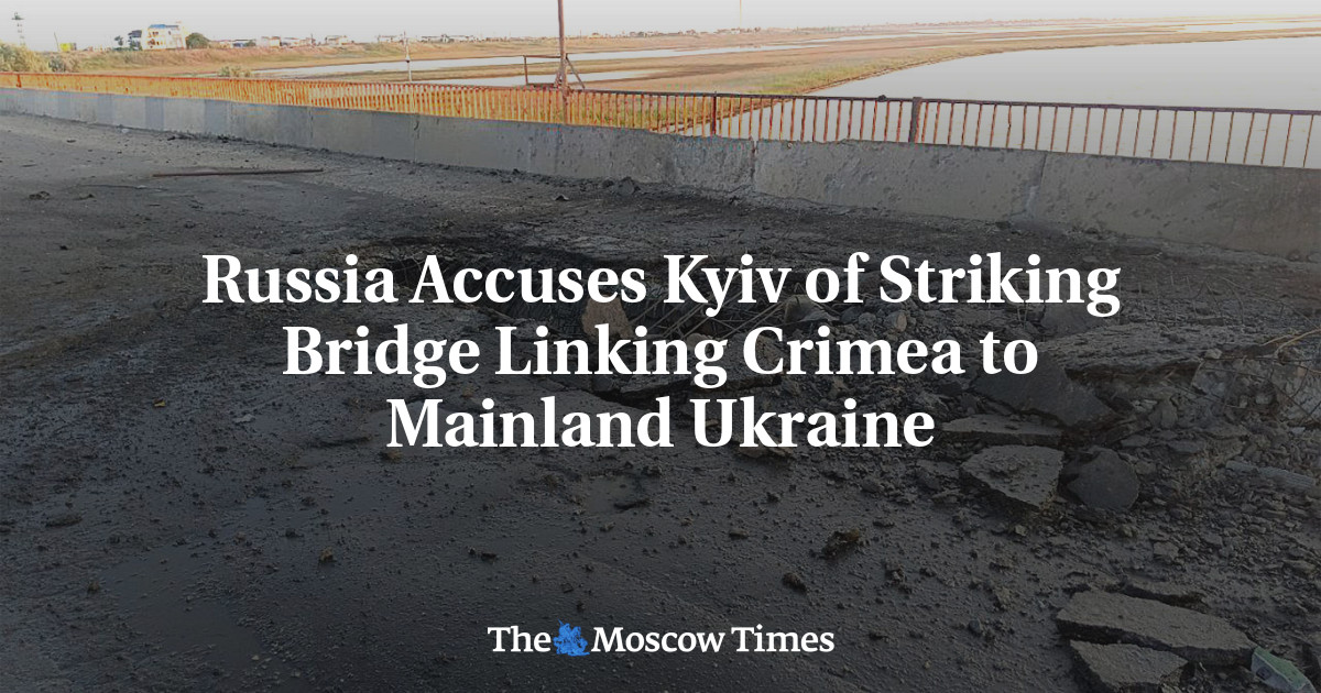 Rusland beschuldigt Kiev van het slaan van een brug die de Krim verbindt met het vasteland van Oekraïne
