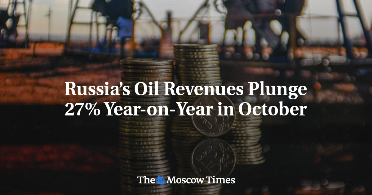 Russia’s Oil Revenues Plunge 27% Year-on-Year in October