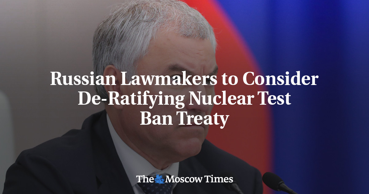 Russian Lawmakers To Consider De-Ratifying Nuclear Test Ban Treaty ...