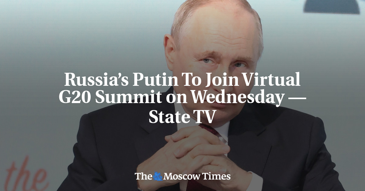 Russia’s Putin To Join Virtual G20 Summit on Wednesday — State TV