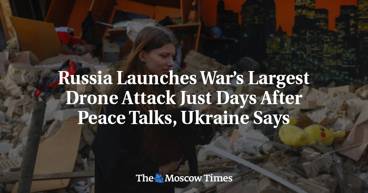 Russia Launches War’s Largest Drone Attack Just Days After Peace Talks, Ukraine Says - The Moscow Times