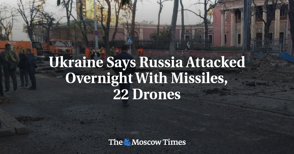 Ukraine Says Russia Attacked Overnight With Missiles, 22 Drones