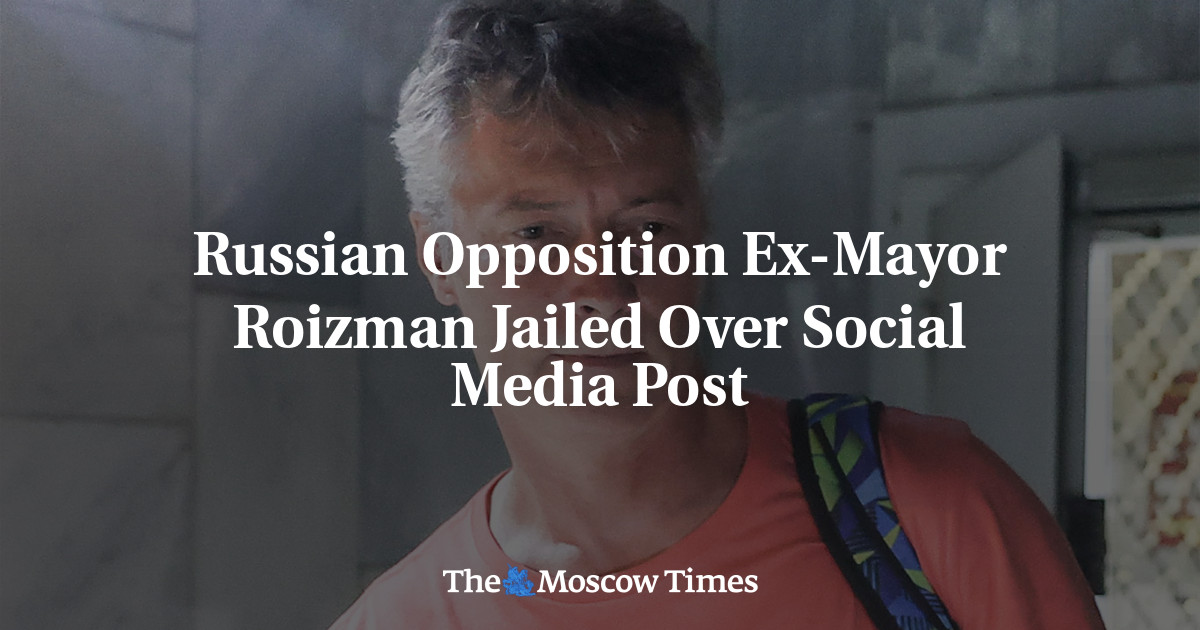 Russian Opposition Ex-Mayor Roizman Detained Over Social Media Post - The Moscow Times