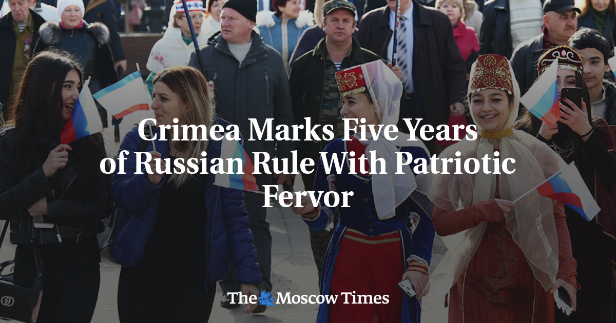 Krimea menandai lima tahun pemerintahan Rusia dengan semangat patriotik