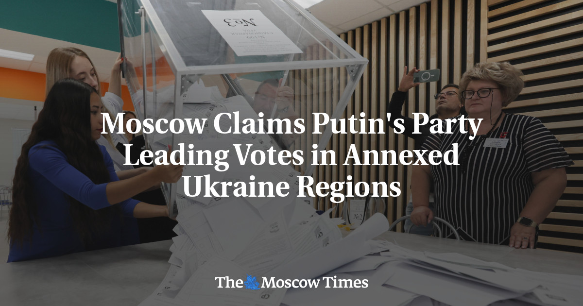 Moskou beweert dat de partij van Poetin de verkiezingen leidt in de door Oekraïne geannexeerde regio’s