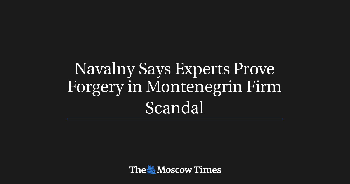 Navalny Says Experts Prove Forgery in Montenegrin Firm Scandal