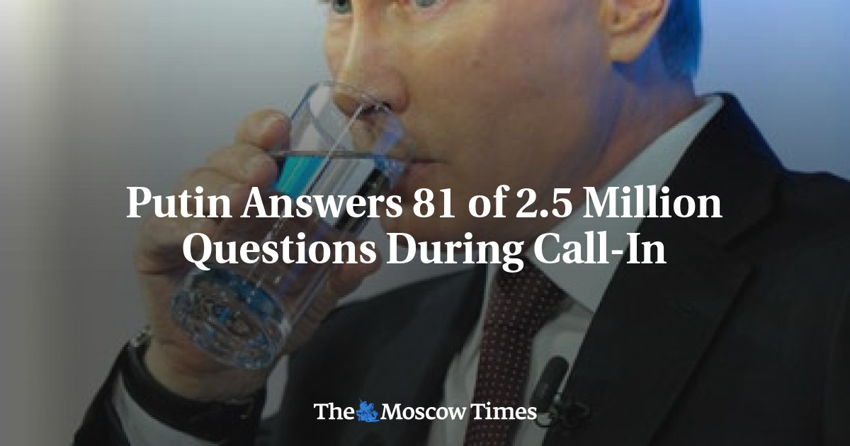Putin Questions Putin Answers 81 of 2.5 Million Questions During Call-In
