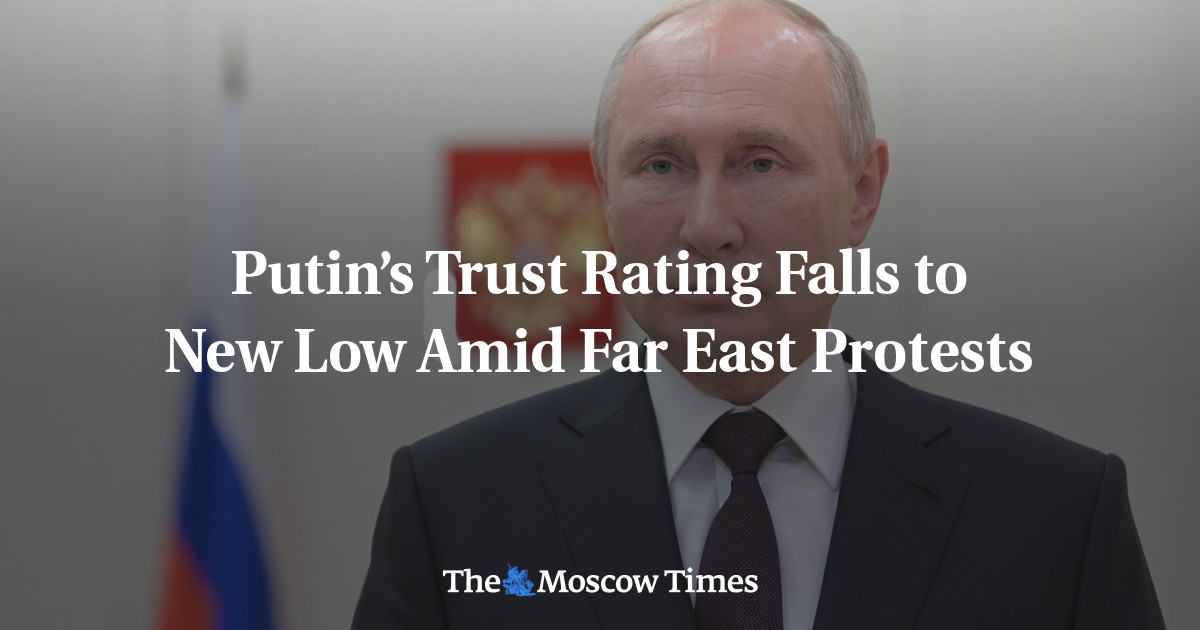 Putin’s Trust Rating Falls to New Low Amid Far East Protests - The ...