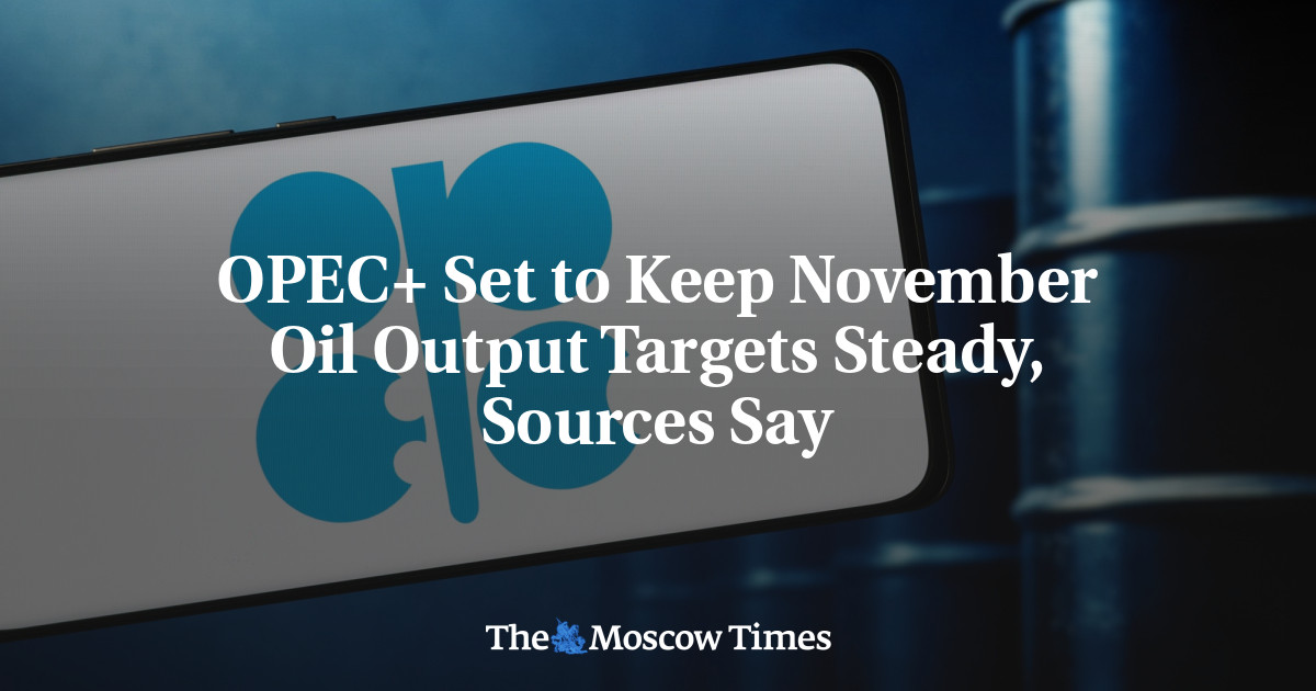OPEC+ Set to Keep November Oil Output Targets Steady, Sources Say
